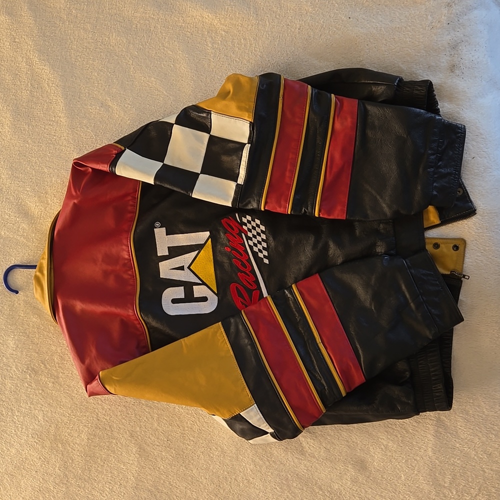 CAT Racing Leather Men's Coat Sz XL